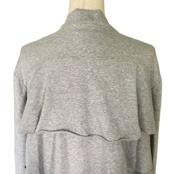 AIKO Gray Tiered Ruffle Back Marled Knit Sweatshirt Bolero Cardigan - S - Picture 7 of 12